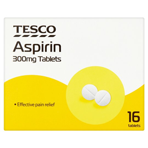 Tesco Aspirin 300Mg 16 Tablets