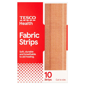 Tesco Fabric Dressing Strips 10'S 10 X 6 Cm
