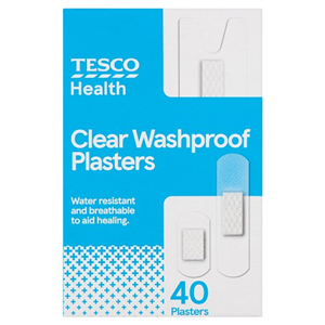 Tesco Clear Washproof Plasters 40S