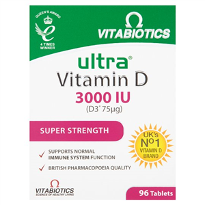 Vitabiotics Ultra Vitamin D3 3000Iu Tablets X96