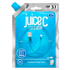 Juice Type C 2m Charging Cable Aqua
