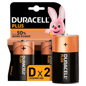 Duracell Plus D 2 Pack