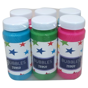 Tesco Rainbow 4Oz Bubbles 6 Pack