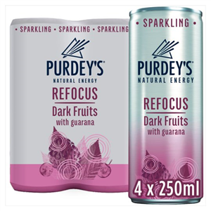 Purdeys Refocus Dark Fruits Energy Drink 4X250ml