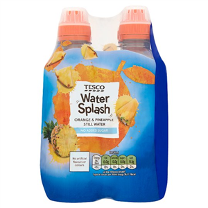 Tesco Still Water Orange & Pineapple No Added Sugar 4 X 300Ml