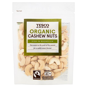 Tesco Organic Fair Trade Cashew Nuts 150G