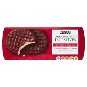 Tesco Plain Chocolate Digestive Biscuits 300G