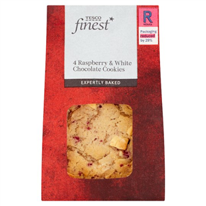 Tesco Finest Raspberry & White Chocolate Cookies 4 Pack