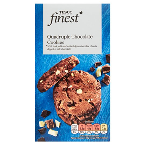 Tesco Finest Quadruple Chocolate Cookies 200G