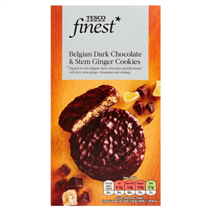 Tesco Finest Dark Chocolate Ginger Cookies 200G