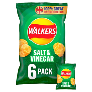 Walkers Salt & Vinegar Crisps 6 X 25 g