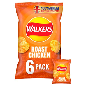 Walkers Roast Chicken Crisps 6 X 25 g