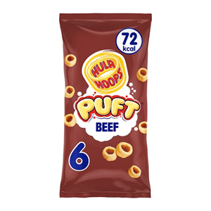 Hula Hoops Puft Beef Crisps 6 X 15 g