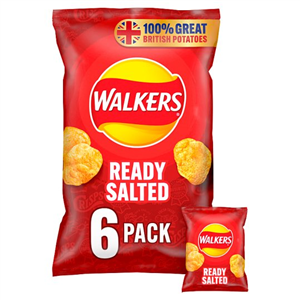 Walkers Ready Salted Crisps 6 X 25 g