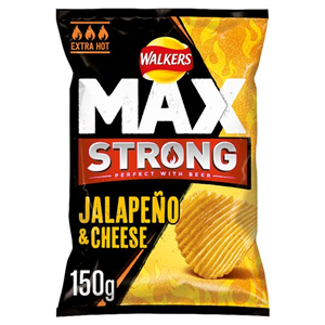 Walkers Max Strong Jalapeno And Cheese Crisps 150g