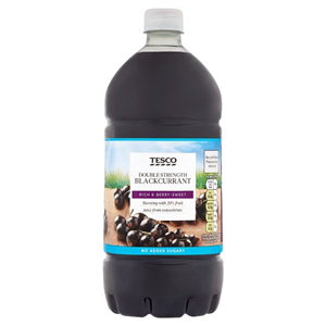 Tesco Double Strength Blackcurrant Squash No Added Sugar 1.5L