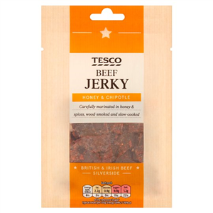Tesco Chipotle & Honey Bbq Beef Jerky Snacks 40 G