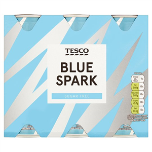 Tesco Blue Spark Sugar Free Drink 6X250ml