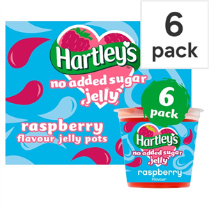 Hartleys No Added Sugar Raspberry 6 Pack Jelly 690g