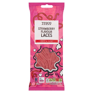 Tesco Strawberry Laces 75G
