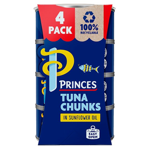 Princes Tuna Chunks In Sunflower Oil 4X145g