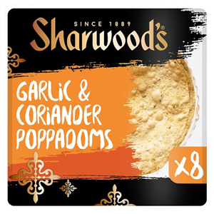 Sharwoods Garlic & Coriander Poppadom 8 Pack