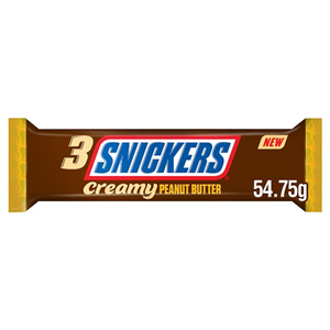 Snickers Creamy Peanut Butter Chocolate Trio Bar 3 X 18.25g