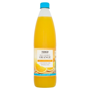 Tesco Fruit & Barley Orange No Added Sugar 1L