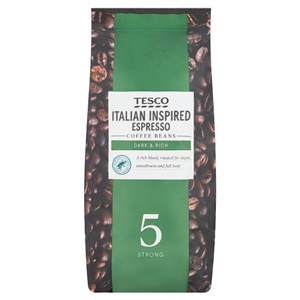 Tesco Italian Inspired Coffee Beans Medium - Strong 454G