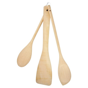 Tesco Practic Wood Spoon, Corner Spoon & Spatula