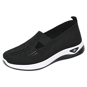 Women's Slip-On Walking Shoes Mesh Breathable Lightweight Casual Sneakers for Work Running Shoes Orthopedic Shoes for Women UK Summer Sport Outdoor Shoes Ladies Easy Walk Pro Wide Fit Trainers Size 6