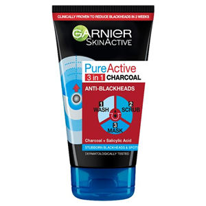 Pure Active 3In1 Charcoal Mask Scrub Wash 150Ml