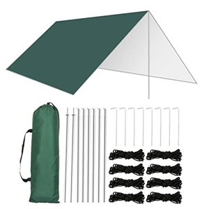 Aceshop 3M x 3M Hammock Rain Fly Tent Tarp Waterproof Windproof Snowproof Camping Tarp Camping Shelter Portable Anti-UV Sun Shelter Basha Sunshade Tarpaulin Mat for Snow Beach Camping Outdoor Travel