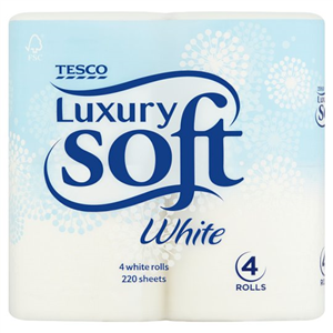 Tesco Luxury Soft Toilet Tissue 4 Roll White