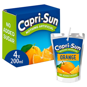 Capri Sun No Added Sugar Orange 4 X 200Ml