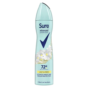 Sure Advanced Protection Light & Fresh 72Hr Antiperspirant Deodorant 200Ml