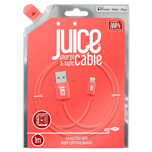 Juice Apple Lightning 1m Charging Cable Coral