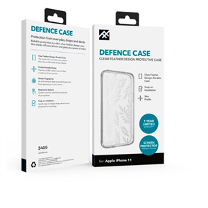 Defence iPhone 11 Clear Feather Design Case