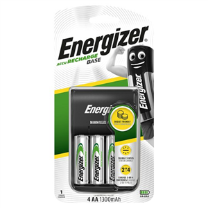 Energizer Base Charger with 4 AA rechargeable Batteries included