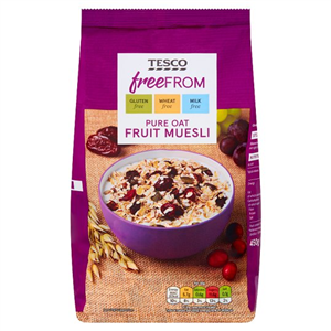 Tesco Free From Pure Oat Fruit Muesli 450G