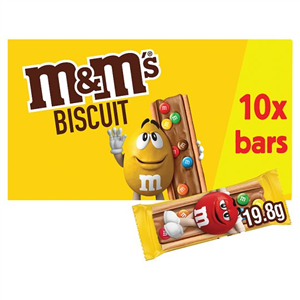 M&M's Chocolate Biscuit Bar 10 Pack Multipack 198G