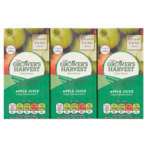 Growers Harvest Apple Juice 3X200ml