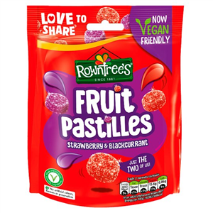 Rowntrees Vegan Strawberry & Blackcurrant Fruit Pastilles 143g