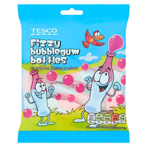 Tesco Bubblegum Bottles 75G