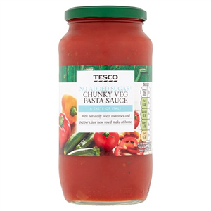 Tesco No Added Sugar Chunky Vegetable Pasta Sauce 500G